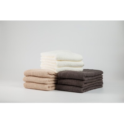●【日本製】ホテルスタイル バスタオル　ベージュ・ダークブラウン・オフホワイト 9枚セット