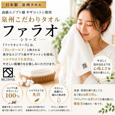 【泉州タオル】ファラオ フェイスタオル・バスタオルセット ギザコットン使用 高級ホテル仕様 日本製