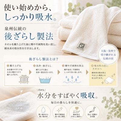 【泉州タオル】ファラオ フェイスタオル・バスタオルセット ギザコットン使用 高級ホテル仕様 日本製
