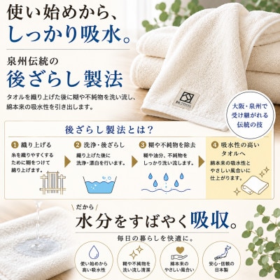 【泉州タオル】ファラオ フェイスタオル・バスタオルセット ギザコットン使用 高級ホテル仕様 日本製