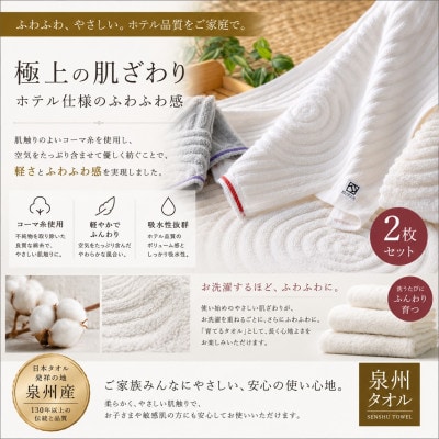 【泉州タオル】枯山水柄のフェイスタオル2枚 日本製 綿100% 高吸水 ホテル仕様
