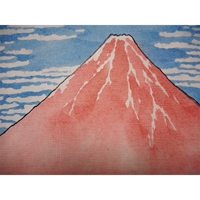 伊勢型紙額　冨嶽三十六景色　凱風快晴