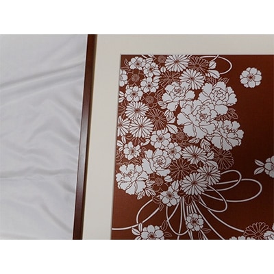 伊勢型紙額　花束