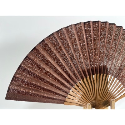 伊勢型紙 小紋扇子【寄せ小紋・花と波】