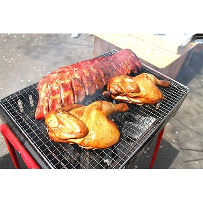 【GW数量限定】スペアリブスモーク約650g×1個、半丸チキンスモーク約400g×2個