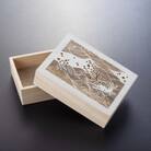 伊勢型紙文様の宝箱【波にうさぎ】収納　卓上整理