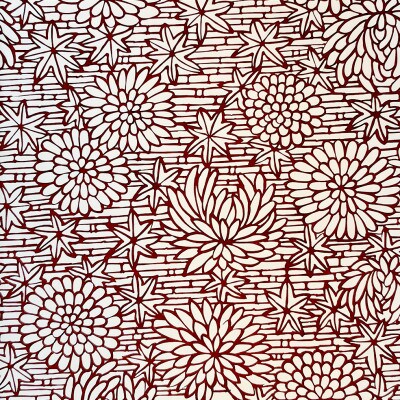 伊勢型紙のフロアーランプ【籠に菊・楓】