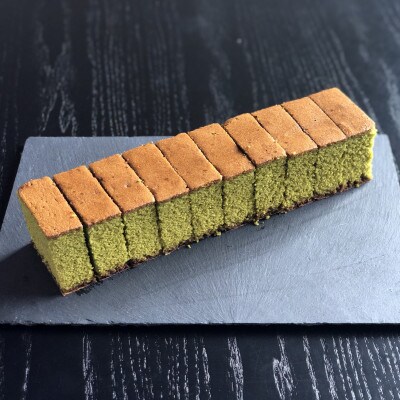 【石臼挽き伊勢抹茶カステラ2本】1本あたり370g 10カット済み