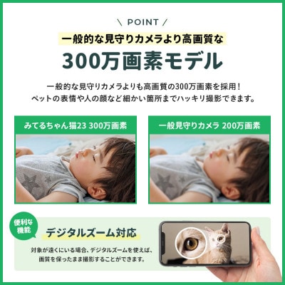 みてるちゃん猫23 見守りペットカメラ 防犯カメラ 16GBMicroSD付 WTW-IPW266W