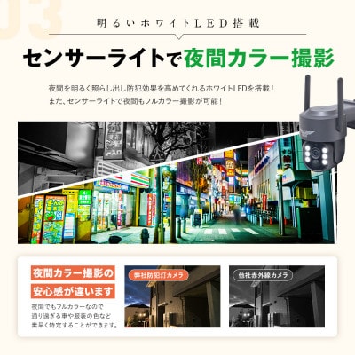監視・防犯カメラ 屋外 ソーラー wifi ワイヤレス PTZ 防犯灯 WTW-1213BPlus2