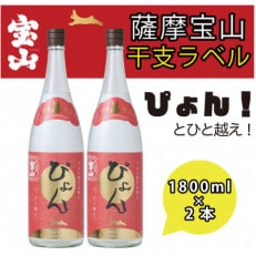 西酒造の芋焼酎「薩摩宝山 干支ラベル2023」1800ml&times;2本セット!金箔入り!