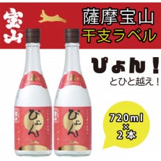 西酒造の芋焼酎「薩摩宝山 干支ラベル2023」720ml&times;2本セット!金箔入り!