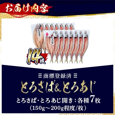 【数量限定】要望の多かった「とろさば&とろあじ開き」限定セット! 最大14枚【みのだ食品】