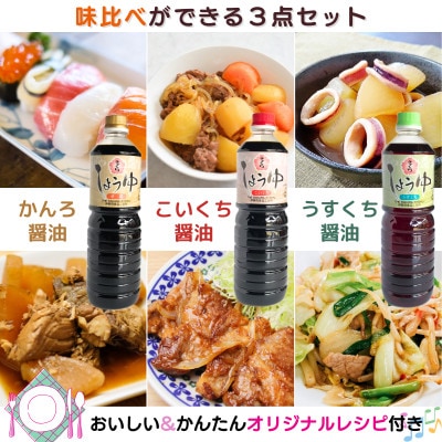 さくらしょうゆ3種(淡・濃・甘 各500ml×2本 計6本)【伊集院食品】 No.1163