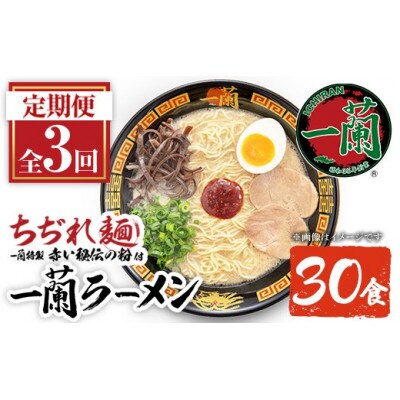 【毎月定期便】一蘭ラーメンちぢれ麺　10食セット(日置市)全3回