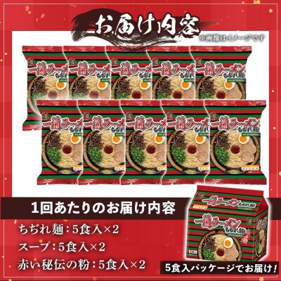 【毎月定期便】一蘭ラーメンちぢれ麺　10食セット(日置市)全3回