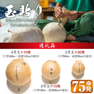 【太洋花火】プライベート花火(計75発・レプリカ玉進呈)打揚場所・日時は応相談!
