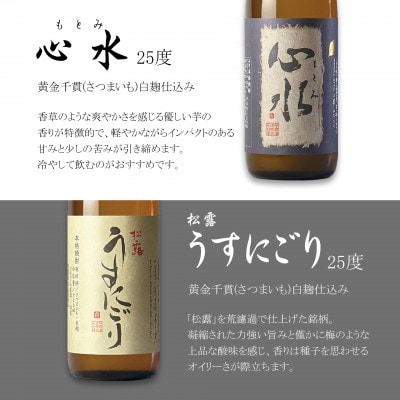 【本格芋焼酎】様々な銘柄を飲み比べ!松露酒造 一升瓶味比べセット　原酒・オリジナルグラス入り