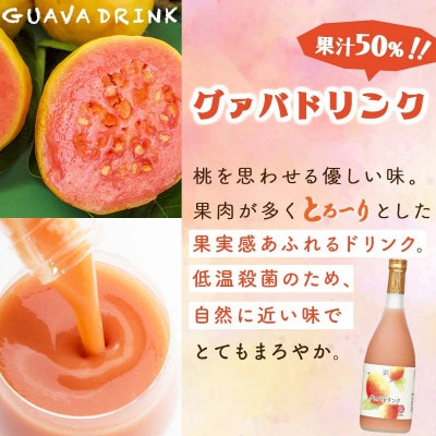 【毎月定期便】驚きの果実感!　宮崎果汁 ドリンク2本セット(グァバ、パッションフルーツ)全12回
