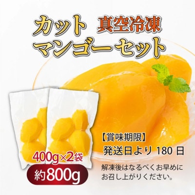 宮崎完熟マンゴー スライス カット 400g×2パック 計800g(2Lサイズ約2～4個分)