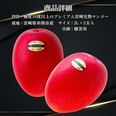 プレミアム宮崎完熟マンゴー贈答用(2L×2玉入)