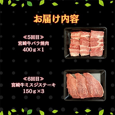 【毎月定期便】内閣総理大臣賞受賞の宮崎牛!計2.55kg(串間市)全6回