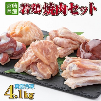 宮崎県産　若鶏焼肉4.1kgセット(串間市)