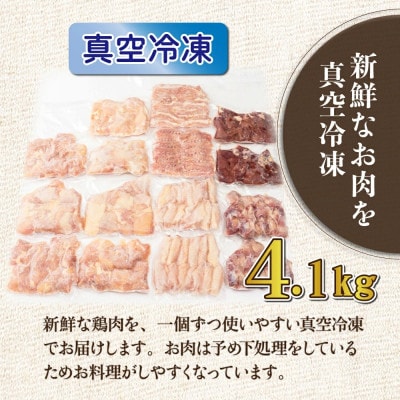 宮崎県産　若鶏焼肉4.1kgセット(串間市)