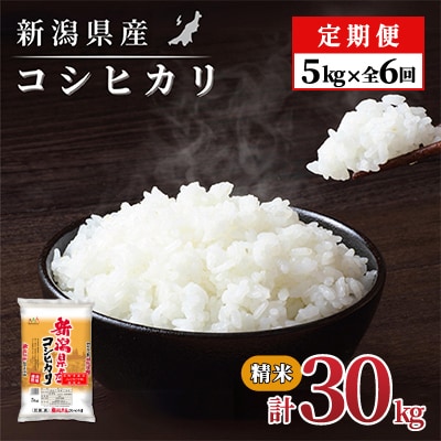 【毎月定期便】新潟県産 コシヒカリ(精米) 5kg【計30kg】全6回