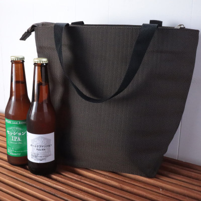 【地ビール工場コラボレーション】保冷保温バッグ C/#ブラウン ヘリンボン