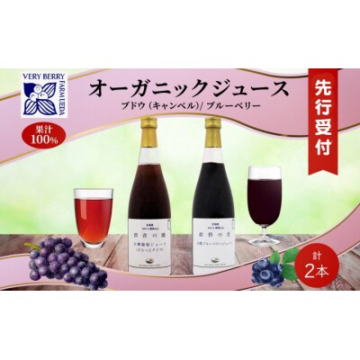 【先行受付】有機キャンベル・ブルーベリージュース飲み比べ710ml×2本[No.5613-0854]