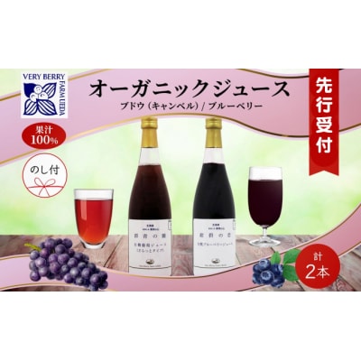 【先行受付】有機キャンベル・ブルーベリージュース飲み比べ710ml×2本[No.5613-0861]