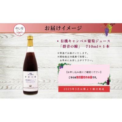 【先行受付】有機キャンベル　ブドウジュース710ml×1本[No.5613-0864]