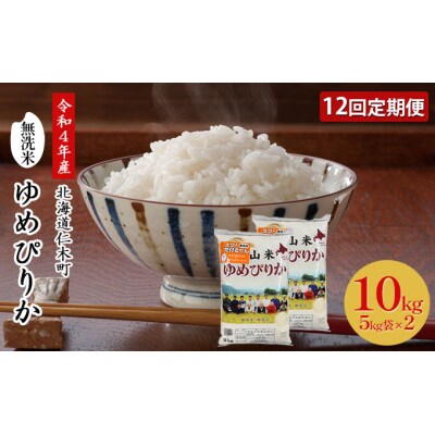 【定期便12回】令和4年産◆銀山米研究会の無洗米<ゆめぴりか>10kg[No.5613-0890]