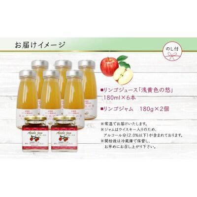 無地熨斗 リンゴジャム180g 2個 リンゴジュース180ml 6本[No.5613-0965]
