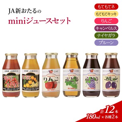 【先行受付】JA新おたるのminiジュースセット　180ml×12本[No.5613-0300]
