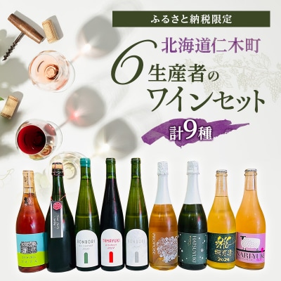 【北海道仁木町ふるさと納税限定ワインセット】6生産者9本セット[No.5613-1589]