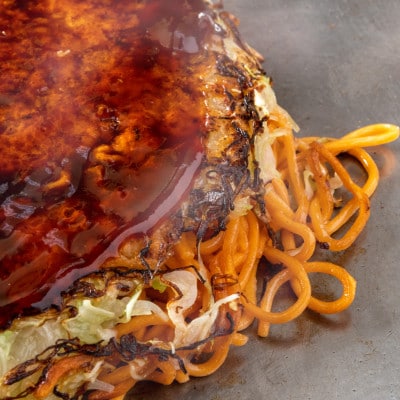 【5枚セット】平の家お好み焼き「そば肉玉シングル(辛麺)」