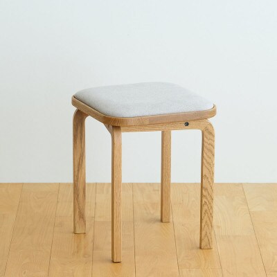 府中市の家具　コッコスツール　オーク材/生地:ラムース(アイボリー)(組み立て式)
