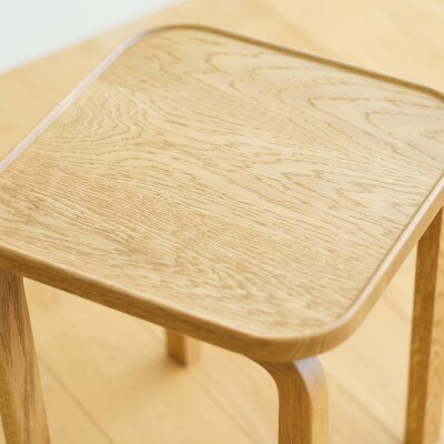 府中市の家具　コッコスツール　オーク材/生地:ラムース(アイボリー)(組み立て式)
