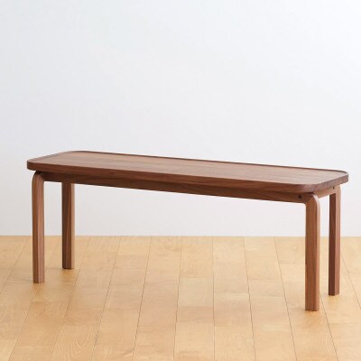 府中市の家具　コッコベンチ　ウォールナット材/生地:ラムース(スカイブルー)(組み立て式)