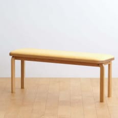 府中市の家具　コッコベンチ　オーク材/生地:ラムース(イエロー)(組み立て式)