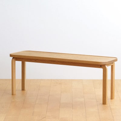 府中市の家具　コッコベンチ　オーク材/生地:ラムース(パープル)(組み立て式)
