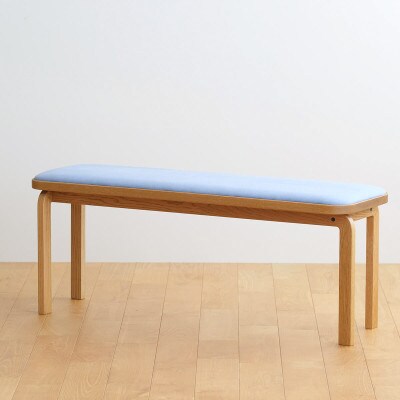 府中市の家具　コッコベンチ　オーク材/生地:ラムース(スカイブルー)(組み立て式)
