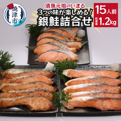 3つの味が楽しめる!銀鮭詰合せ(全15P)(a15-589)