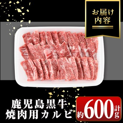 鹿児島黒牛カルビ焼肉用〈約600g〉　A01018