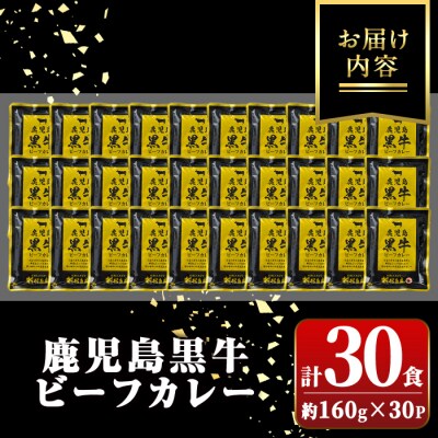 鹿児島黒牛ビーフカレー(160g×30P) 【新村畜産】　C01007
