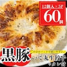  黒豚 餃子 合計60個(12個入×5P) タレ付き 国産野菜使用【財宝】　P43002