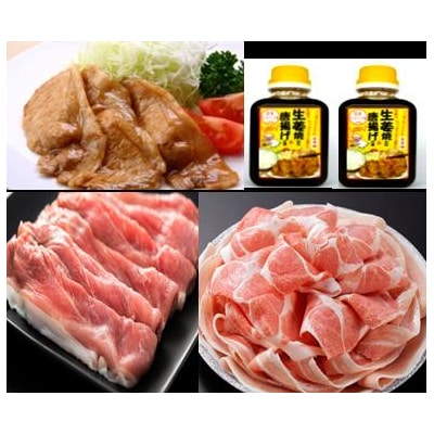鹿児島県産豚スライス約900gセット&うまみたっぷり生姜焼きのタレ2本　A05055