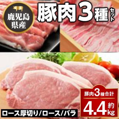 鹿児島県産豚厚切りステーキ&しゃぶしゃぶ三昧セット〈約4.4kg〉 C05041